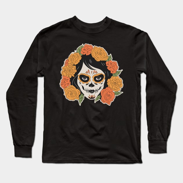 Sugar Skull Long Sleeve T-Shirt by LAPublicTees